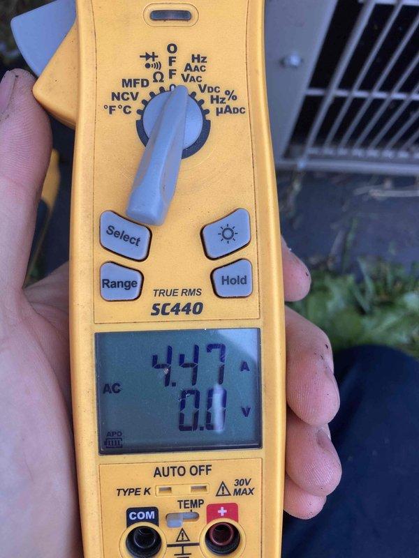 Completed annual preventive maintenance tune-up on 8-year-old air conditioning system per service agreement. Performed comprehensive system inspection including electrical testing with multimeter to verify proper voltage and amperage readings, confirming all components operating within manufacturer specifications. No deficiencies identified; system found in good working condition with no repairs required.