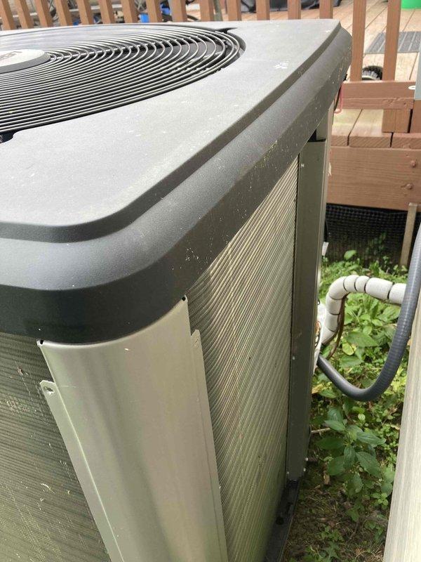 Completed routine air conditioning tune-up and preventative maintenance on residential AC system. Performed comprehensive inspection of outdoor condenser unit and indoor blower assembly, noting dust accumulation on blower wheel and housing. Cleaned and serviced all accessible components, checked refrigerant lines and connections, verified proper airflow through louvered panels, and ensured system operational readiness for cooling season.