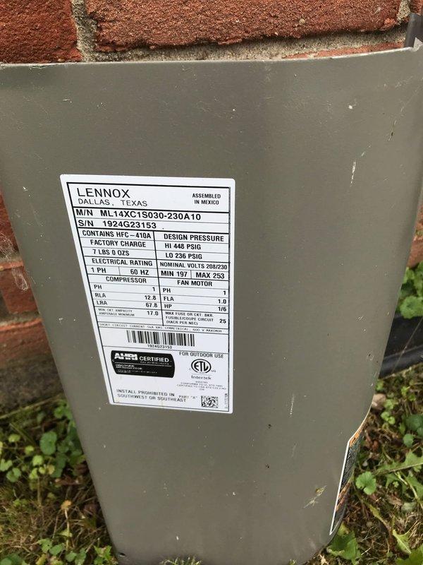 Responded to no-cool call on Lennox ML14XC1S030 condenser unit where outdoor fan motor failed to operate. Diagnosed faulty fan motor and capacitor, replaced both components, verified proper amperage draw and airflow across condenser coil, and restored system to normal cooling operation.