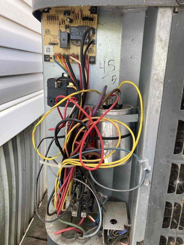 Responded to service call for air conditioning unit not blowing cold air. Upon inspection, accessed electrical control panel and examined circuit board, wiring connections, and relay components. Verified proper electrical connections and system functionality, restoring cooling operation to the unit.