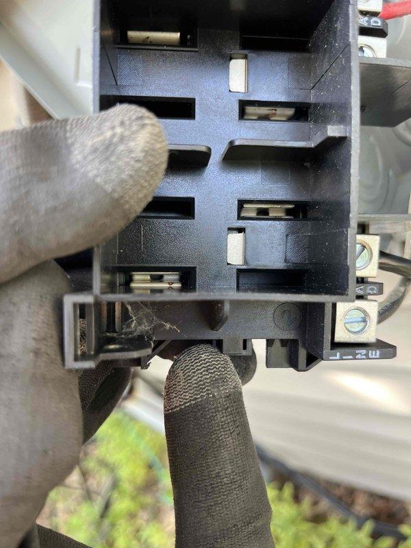 Responded to service call for air conditioning unit that was running continuously without cycling off. Upon inspection, diagnosed failed contactor relay preventing the system from properly shutting down. Removed defective contactor assembly and installed replacement relay component. Verified proper system operation with normal cycling restored and unit shutting off as designed.