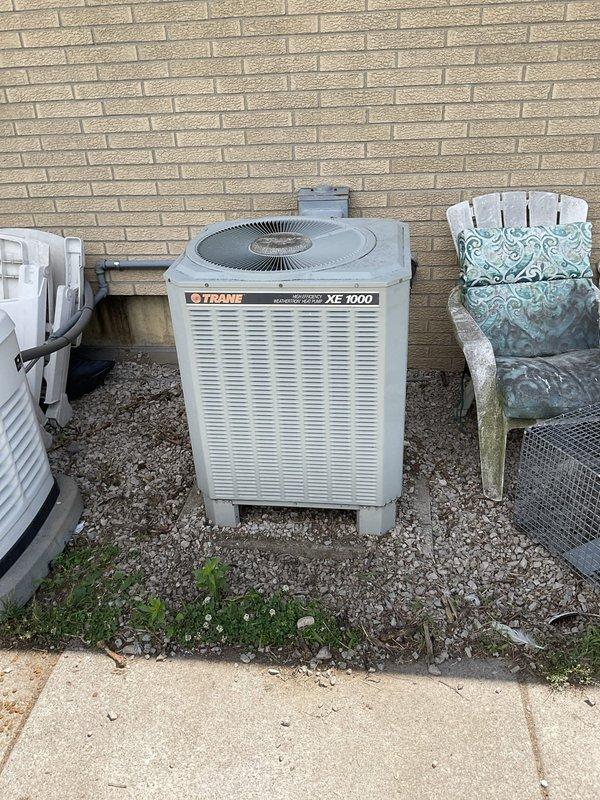Evaluated 26-year-old American Standard heat pump system with failed compressor. Unit has not provided heat mode functionality for approximately two years. Provided comprehensive replacement estimate options including both air conditioning only and complete heat pump system configurations to address failed compressor and restore full HVAC functionality.