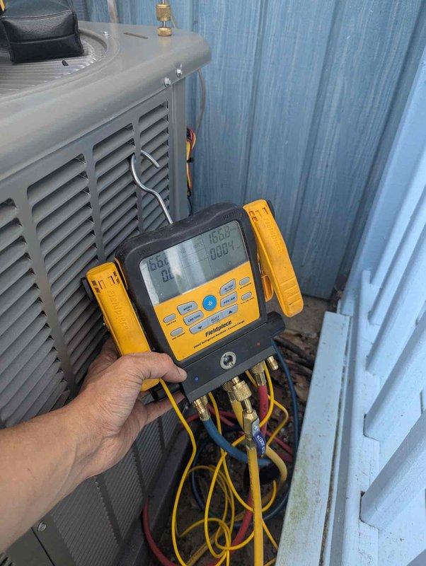 Completed full HVAC system installation including a 70,000 BTU Lennox furnace, 2.5-ton air conditioning unit with evaporator coil, and humidifier in basement location with rear discharge configuration. Performed all mechanical and electrical connections, installed copper refrigerant lines, ran condensate drainage, and completed ductwork connections to new equipment. Reconnected existing ductwork to new furnace plenum, mounted humidifier to supply plenum, and verified proper airflow through system. Commissioned air conditioning system using manifold gauges to verify refrigerant charge and system pressures, ensuring optimal performance of outdoor condensing unit. Tested furnace operation through full heating cycle, confirmed all safety controls and limit switches functioning properly, and verified humidifier water supply connection. Completed final system startup, programmed thermostat, and confirmed both heating and cooling modes operating within manufacturer specifications.
