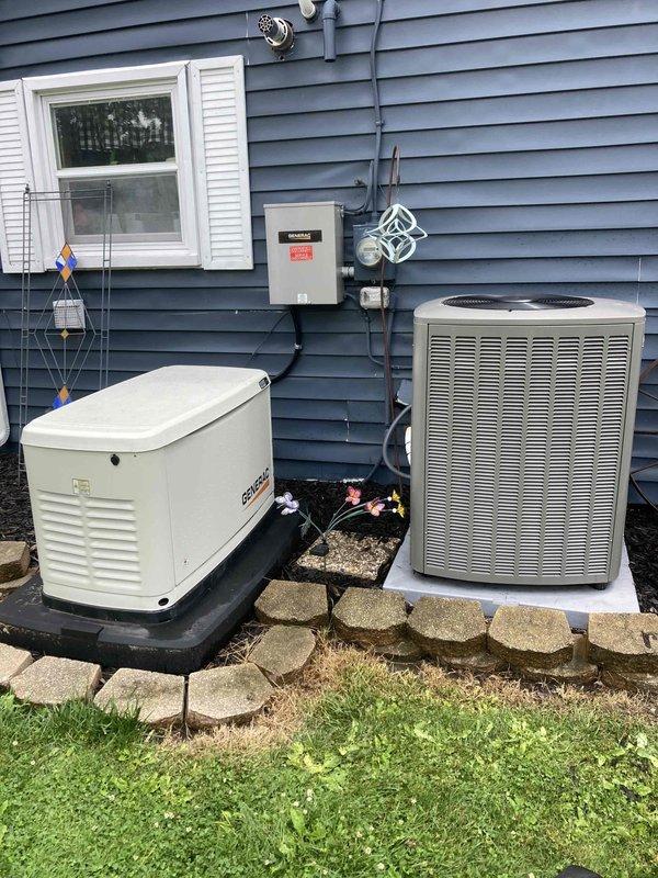 Completed routine preventive maintenance inspection on residential air conditioning system as part of Club AC12-4 agreement. Performed comprehensive system evaluation including electrical testing with digital multimeter, recording voltage readings of 182V AC to verify proper power supply to the condenser unit. Inspected exterior equipment installation including beige horizontal-discharge condenser unit positioned on concrete pad alongside backup generator, confirming proper clearances and secure mounting. Verified electrical disconnect box functionality and examined conduit connections. Documented equipment condition through photographic records showing clean installation with adequate drainage and no visible refrigerant leaks or component damage. System operating within normal parameters with no immediate service needs identified.