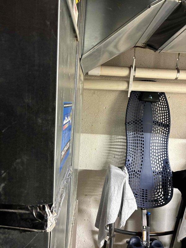 Conducted comprehensive evaluation of existing HVAC system including Evcon furnace and air handler unit for equipment replacement estimate. Assessed current system configuration, ductwork connections, condensate drainage lines, and overall installation condition to provide both single component air conditioning replacement option and complete system replacement quote. Documented equipment specifications, clearances, and existing infrastructure to prepare detailed proposal for customer consideration.