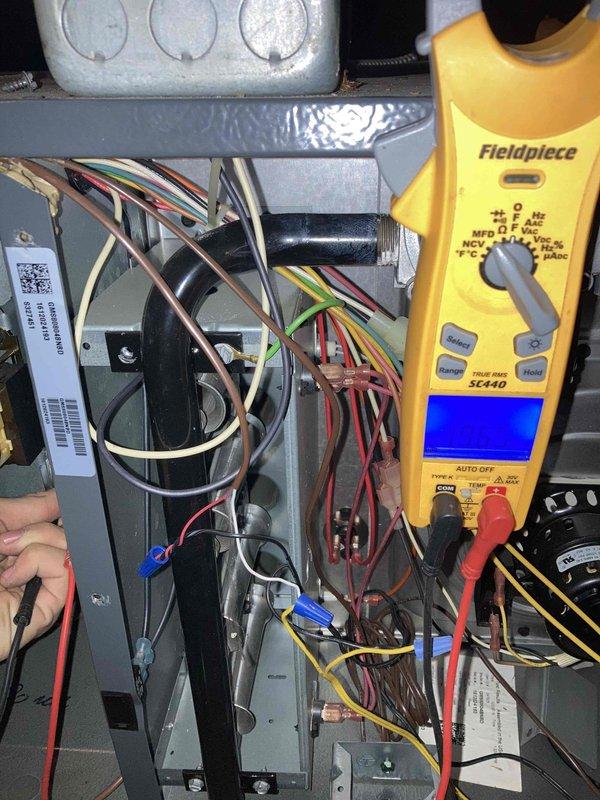 Completed scheduled club maintenance agreement visit for AC and system inspection as first appointment of the day. Performed comprehensive electrical diagnostics using digital multimeter to verify proper voltage and amperage readings at blower motor assembly and throughout the system. All electrical connections, color-coded wiring, and components tested and found operating within normal parameters.
