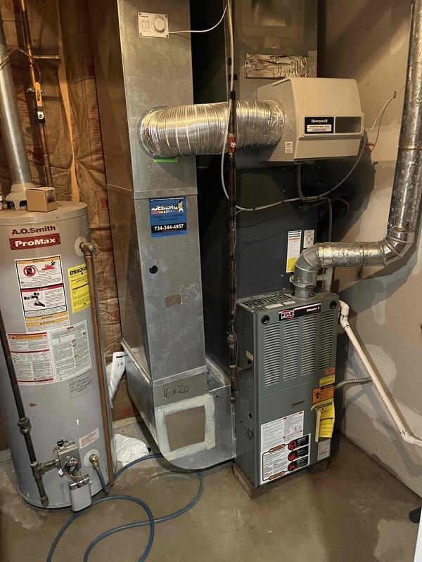 Responded to emergency no-cool call with water leakage on 10-year-old system. Upon arrival, found condensate drain line completely blocked, causing water to overflow from drain pan and affecting cooling performance. Cleared obstruction from condensate line, verified proper drainage, and tested system operation. Unit restored to normal cooling function with no further leakage observed.