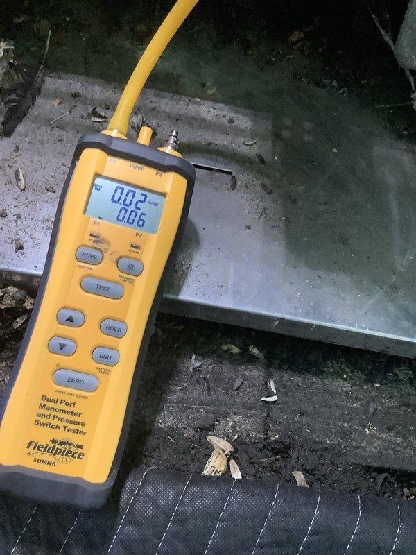 Responded to no-heat call on 2-year-old pool heater unit. Upon arrival, confirmed unit was receiving power and control lights were functioning, but heater would not engage. Performed diagnostic testing using digital manometer to check gas pressure at the valve assembly. Inspected gas valve, burner compartment, and associated controls for obstructions, including suspected spider webs or debris that could interfere with ignition sequence or flame sensing. Verified proper gas flow to valve assembly and checked all electrical connections to ignition components. Cleaned burner area and removed any debris affecting operation. Tested unit operation and confirmed heater engaged properly with normal combustion. System restored to full heating capacity.