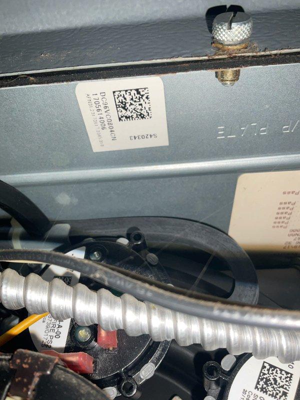 Completed routine maintenance agreement visit for air conditioning system under club AC 12-4 plan. Performed comprehensive inspection of HVAC unit model D-A-M-CHDC44M, serial number S4207943, verifying proper operation of all mechanical components, electrical connections, and refrigerant lines. Documented equipment condition with photographic records showing MicroPower Guard protection system in place and all warning labels intact.
