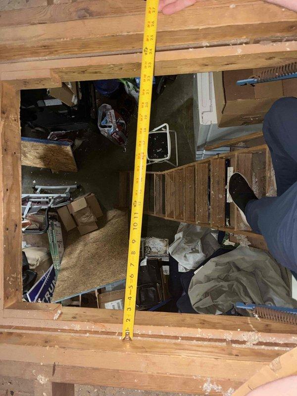 Responded to emergency service call for HVAC system damaged by fallen tree. Conducted comprehensive site assessment and documented equipment damage through attic access point and crawlspace inspection. Provided detailed replacement quote for 8-10 ton unit with measurements and photographic documentation of affected areas and structural clearances required for new equipment installation.