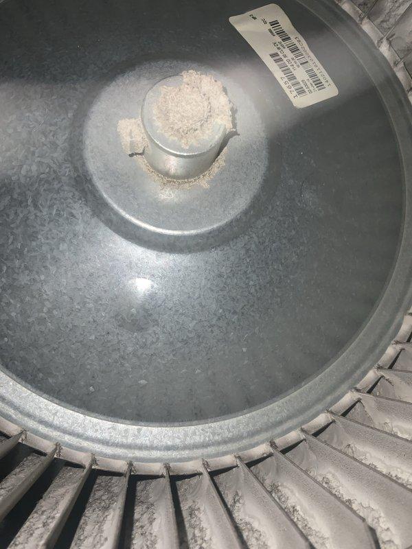 Responded to no cooling call on 10+ year old unit. Upon inspection, identified copper refrigerant line leak beyond normal condensation accumulation. Documented equipment condition with photos showing interior components, including blower motor assembly with visible dust accumulation and mineral deposits on motor housing. Discussed repair options with customer and provided estimate for leak repair. Customer requested quote for complete system replacement, including information on available equipment upgrade packages for both air conditioning and furnace replacement.