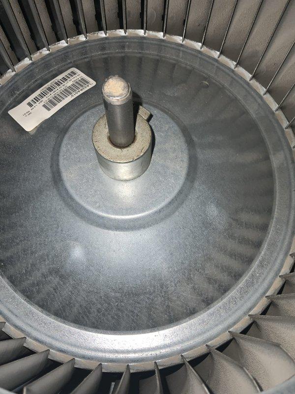 Responded to no cooling call on 16+ year old system. Upon inspection, found blower assembly required attention due to dust accumulation and age-related wear, and control board showed signs of operational stress with multiple wire connections requiring verification. Documented internal components including blower wheel, motor assembly, and electrical control board for service records.