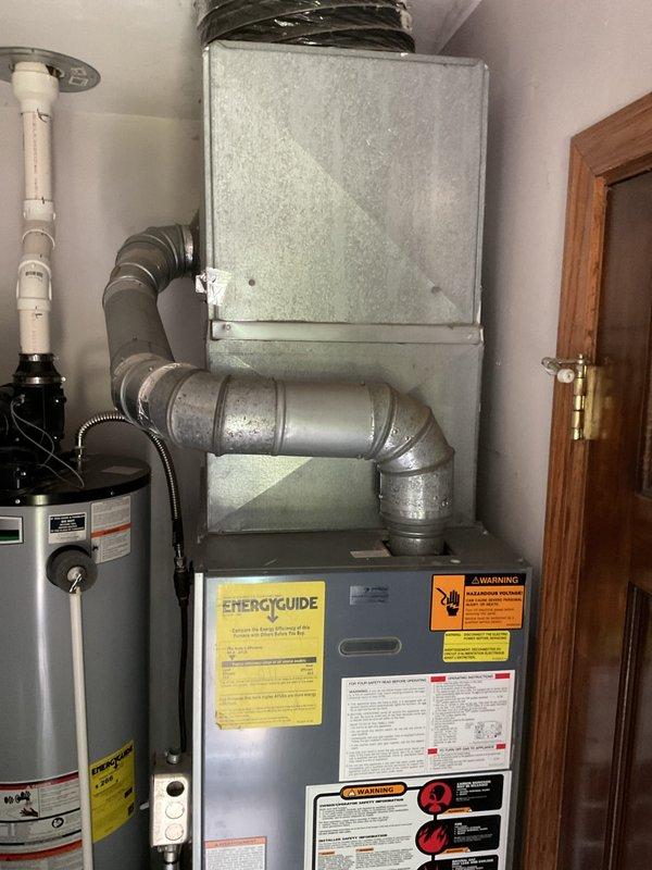 Conducted comprehensive estimate for complete HVAC system replacement at residential property. Existing air conditioning system utilizes R22 refrigerant and is 22 years old, with furnace of matching age. Inspected both units and documented current equipment configuration, including electrical panel, furnace installation in utility closet, and associated ductwork system. Photographed equipment specifications, EnergyGuide labels, and mechanical room layout. Provided pricing options for air conditioning replacement only as well as complete system replacement including both furnace and air conditioning unit. Customer expressed strong interest in replacing air conditioning system and requested comparative pricing for full HVAC system upgrade.