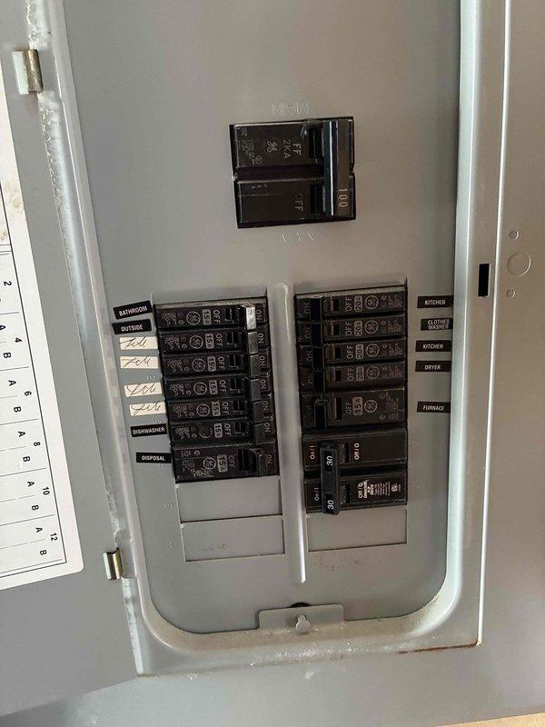 Conducted on-site evaluation of aging HVAC system for full unit replacement estimate. Assessed existing equipment condition, documented current thermostat (Honeywell digital model displaying 80° indoor temperature at time of inspection), and reviewed electrical panel configuration including furnace circuit breaker location. Customer expressed desire to invest in complete system replacement rather than repair aging equipment. Provided comprehensive assessment and replacement recommendations for new HVAC unit installation.