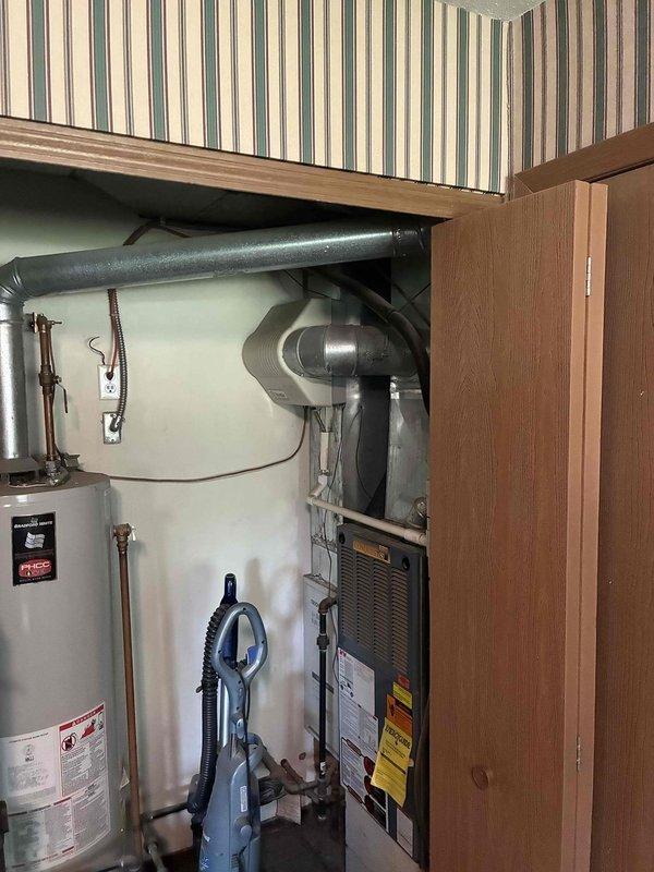 Provided comprehensive estimate for complete HVAC system replacement at residential property where existing 4-6 year old air conditioning and furnace units were non-operational. Assessed current equipment location in utility closet alongside water heater, evaluated existing ductwork configuration, and documented exterior electrical service and meter placement for new equipment installation planning.