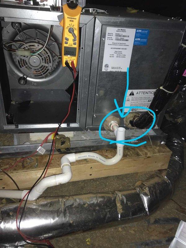 Completed return warranty visit to HVAC system. Performed diagnostic testing with multimeter on blower motor assembly and electrical connections. Inspected and addressed corroded motor mounting bracket showing significant oxidation. Verified proper blower operation and electrical integrity of control panel connections. System tested and operational upon departure.