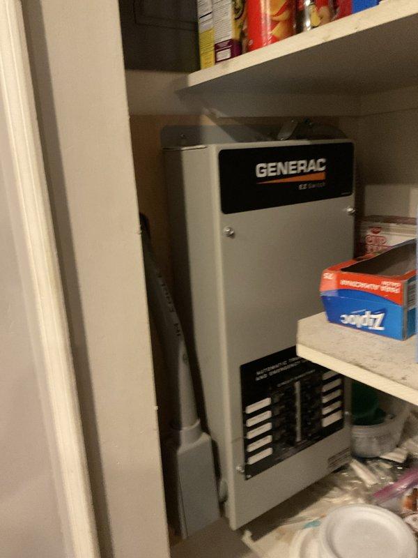 Completed electrical estimate for new whole home generator installation at manufactured home. Assessed existing electrical infrastructure including current transfer switch location in utility closet and available space for generator placement. Provided comprehensive quote for equipment, transfer switch upgrade if needed, electrical connections, and installation requirements to ensure code-compliant backup power system.