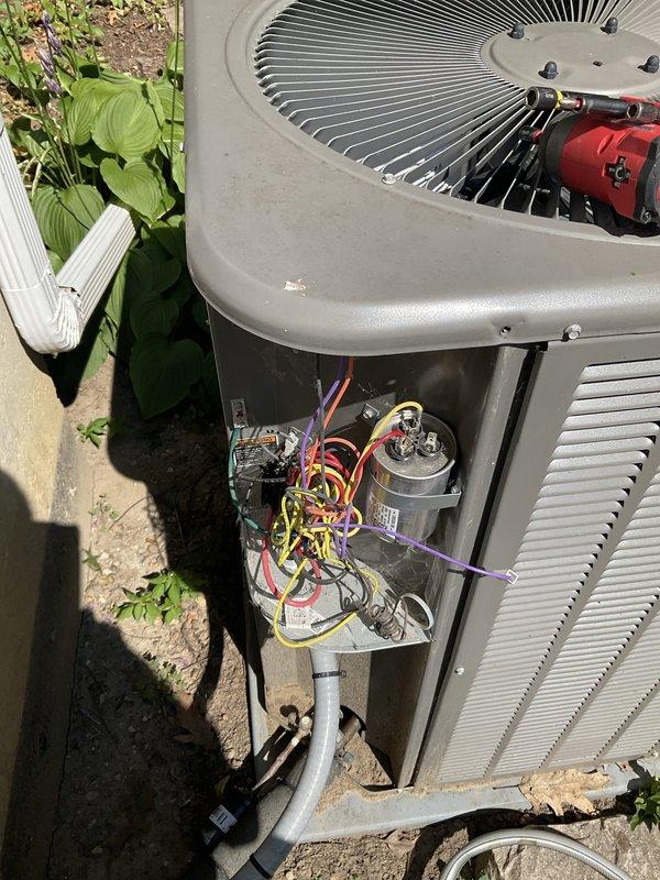 Completed annual air conditioning maintenance tune-up on outdoor condenser unit as part of prepaid maintenance agreement. Performed comprehensive system inspection including electrical component examination, capacitor testing, refrigerant line inspection, and cleaning of condenser coils and housing. All electrical connections, contactors, and wiring were inspected and found to be in proper working condition with no issues identified or repairs required at time of service.