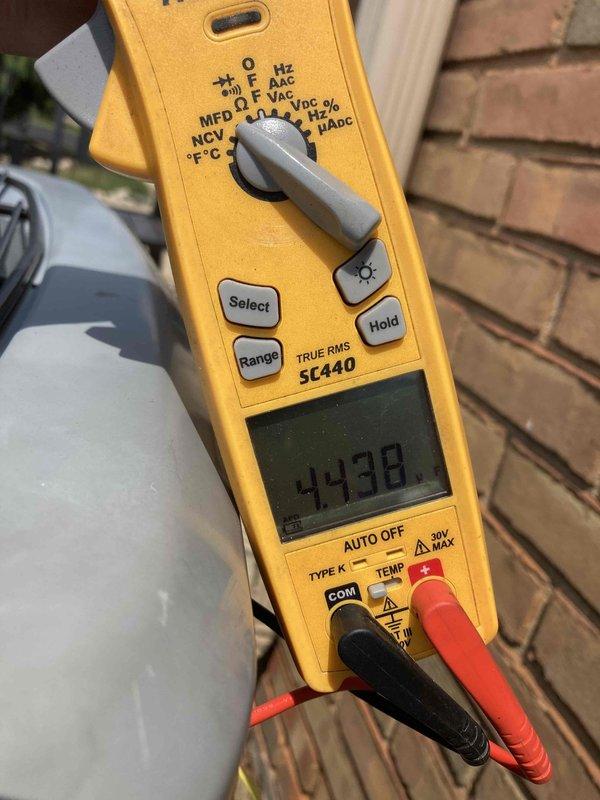 Completed preventive maintenance agreement visit on air conditioning system. Performed comprehensive electrical diagnostics using Fluke SC440 clamp meter, recording voltage readings of 443.8V, and utilized CoreSense diagnostic equipment on Copeland scroll compressor to evaluate system performance parameters. Inspected capacitor, verified refrigerant pressures across multiple ports, and confirmed all electrical connections and mechanical components operating within manufacturer specifications.