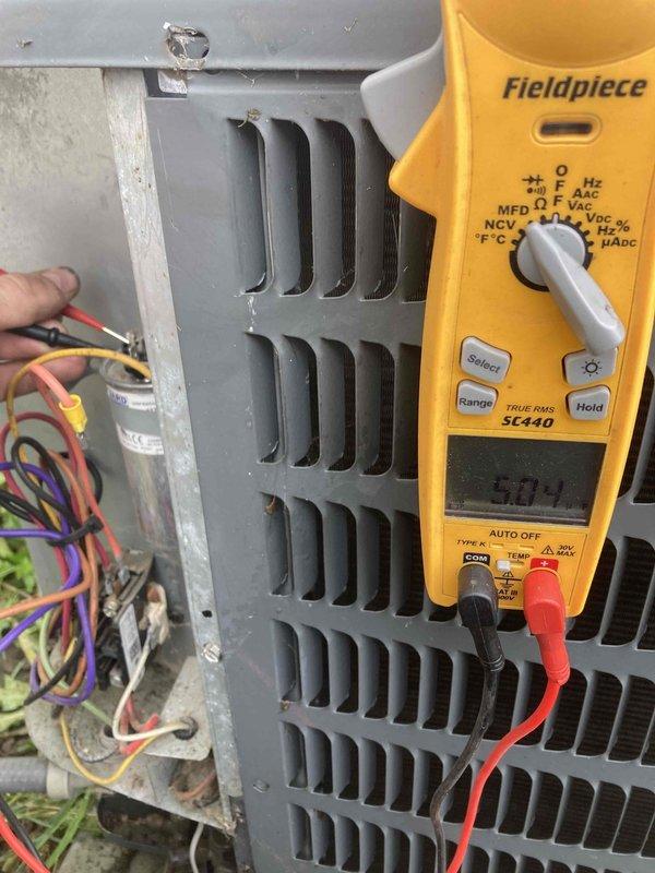 Completed preventive maintenance agreement visit for Club AC12-4 service. Performed comprehensive system inspection including electrical diagnostics using calibrated multimeter, measuring capacitor performance at 50.1 microfarads to verify proper compressor operation. Inspected cylindrical pleated air filter with diamond mesh reinforcement, confirming clean condition with no debris accumulation or discoloration. All system components operating within manufacturer specifications.