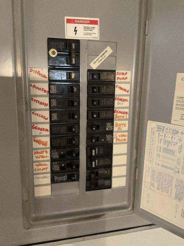 Performed on-site assessment of existing Guardian brand residential furnace system and electrical service panel to provide air conditioning replacement estimate. Documented current HVAC equipment configuration, including furnace unit specifications, venting arrangement with PVC piping, and electrical panel circuit allocation showing dedicated furnace breaker, to determine compatibility requirements and installation parameters for proposed AC system upgrade.