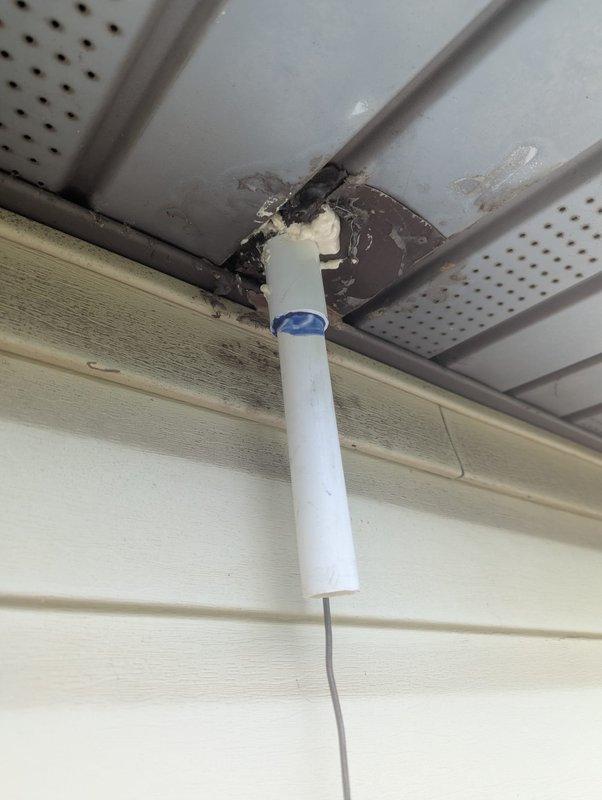 Completed preliminary mechanical work in preparation for upcoming generator installation. Installed line set cover for existing air conditioning system to protect refrigerant lines. Extended condensate drain line to terminate outside of soffit area and patched deteriorated soffit material surrounding the drain penetration point where water damage and discoloration were present. Rerouted AC interruptible wire to ensure proper circuit protection and code compliance for the electrical system.