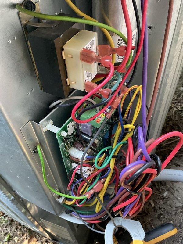 Completed preventive maintenance tune-up on residential HVAC system. Performed electrical diagnostics on control board and transformer assembly, verified all wire connections and terminal integrity at both the unit control panel and exterior disconnect box. Tested voltage and amperage readings with multimeter to ensure proper system operation, inspected all electrical components including capacitor, circuit board, and breaker disconnect for safe and efficient performance.