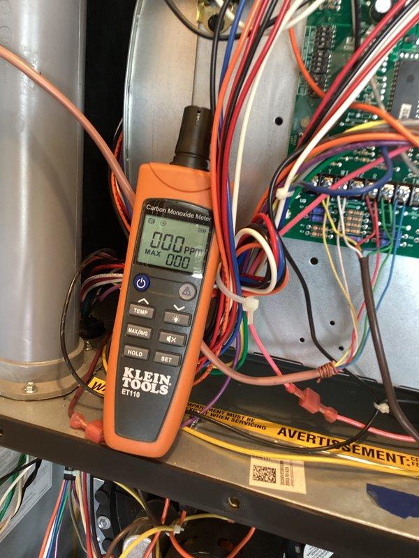 Completed warranty service to replace defective RDS board10-2 on HVAC unit. Performed system diagnostics including carbon monoxide testing (0.00 ppm reading confirmed) and pressure switch testing with dual port manometer (readings of 20.2 and 20.3 verified). Installed new RDS board, reconnected all multi-colored control wiring to circuit board terminals, and verified proper system operation upon completion.