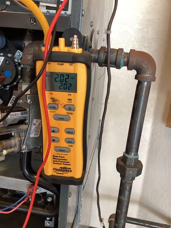 Completed warranty service to replace defective RDS board10-2 on HVAC unit. Performed system diagnostics including carbon monoxide testing (0.00 ppm reading confirmed) and pressure switch testing with dual port manometer (readings of 20.2 and 20.3 verified). Installed new RDS board, reconnected all multi-colored control wiring to circuit board terminals, and verified proper system operation upon completion.