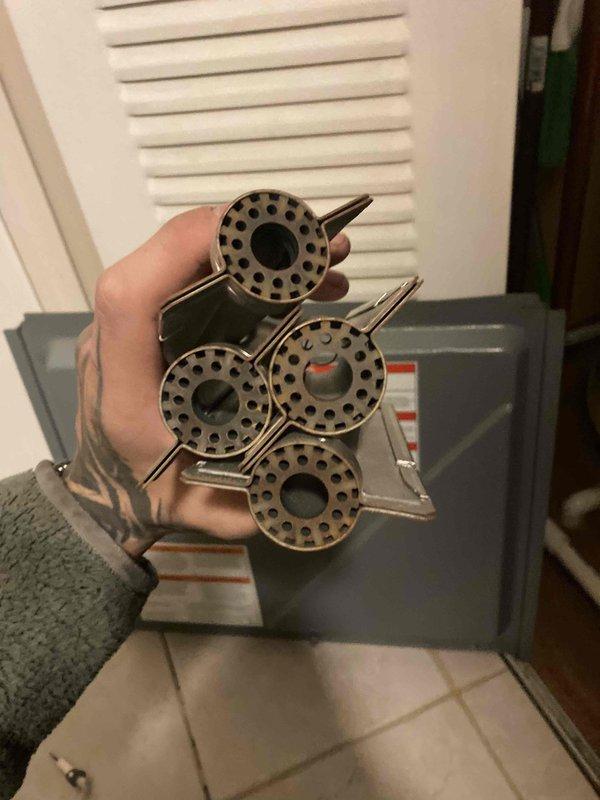 Completed routine HVAC maintenance tune-up as part of scheduled club visit agreement. Performed standard inspection and cleaning procedures on furnace system, including removal and cleaning of burner assembly components and flame sensor rod. All equipment operating within normal parameters with no issues identified or repairs required.