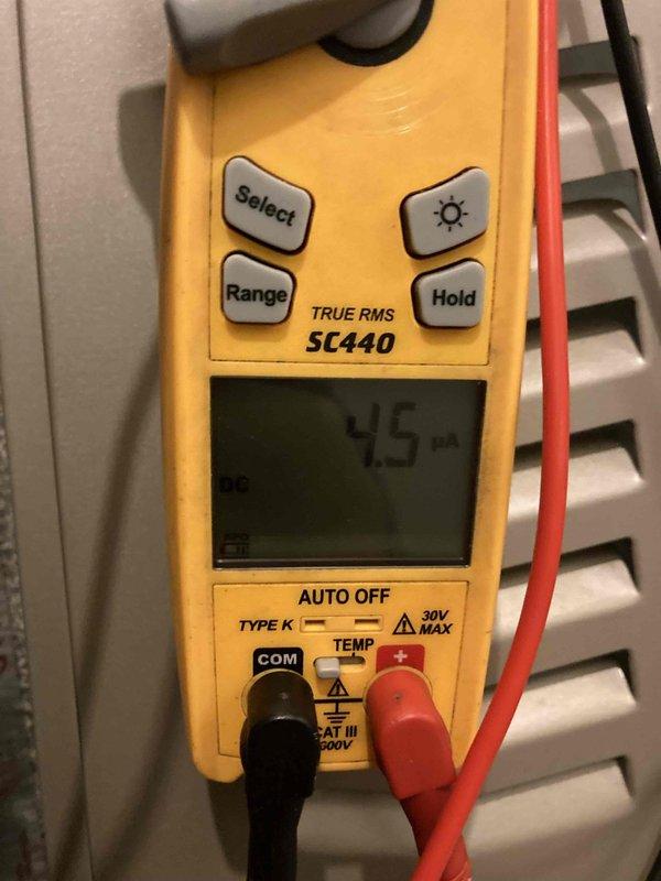Completed Club Heat10-2 preventive maintenance agreement visit on air handler and system inspection. Performed electrical diagnostics using digital multimeter, measuring microamp draw on system components to verify proper operation and identify any electrical anomalies. All readings within manufacturer specifications, indicating normal system performance.