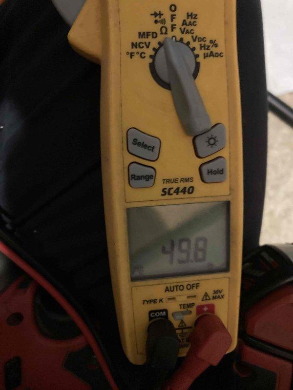 Completed scheduled HVAC maintenance tune-up as part of club membership agreement. Performed comprehensive system inspection and diagnostics using digital multimeter to verify electrical parameters and system performance. All measurements fell within normal operating specifications at 49.8 reading during testing, and made necessary adjustments using hand tools to ensure optimal system operation for the upcoming cooling season.