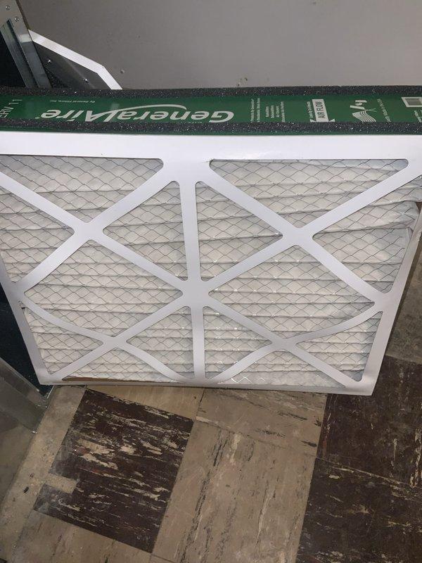 Performed annual maintenance tune-up on 22-year-old furnace system under club membership agreement. Upon arrival, addressed customer concern regarding furnace not shutting off properly and inspected filter per customer request due to concerns about clogging. Discovered air filter completely covered in heavy frost and ice buildup, indicating severe airflow restriction and potential system cycling issues. Removed heavily frosted filter from rear access point and replaced with new pleated filter. Frost accumulation on original filter confirmed restricted airflow was likely causing the furnace to run continuously as system struggled to reach temperature setpoint. Also addressed customer concern regarding black material appearing in water pipes when system is filled, which may indicate sediment buildup in hydronic components. Completed full system inspection and tune-up procedures. Documented conditions with photos showing extent of frost buildup on removed filter and new replacement filter