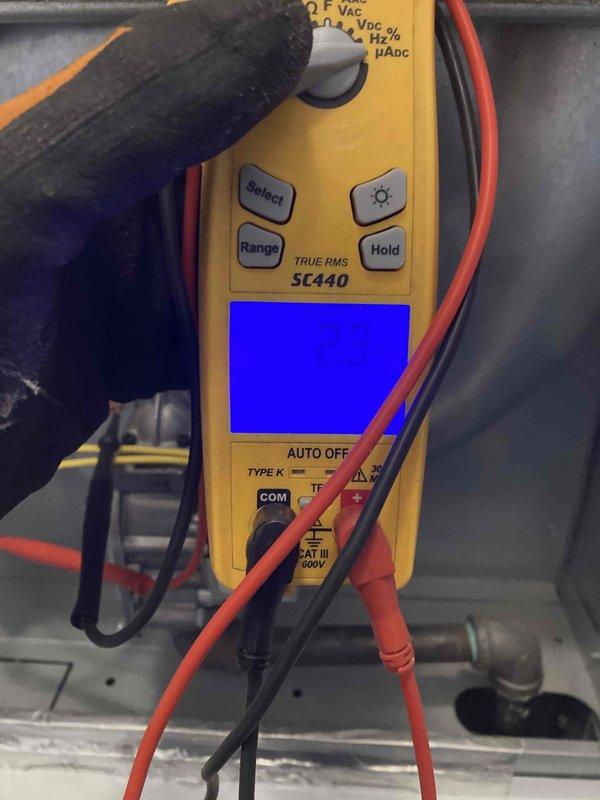 Completed routine HVAC maintenance tune-up as part of scheduled club membership benefit visit. Performed comprehensive system inspection and diagnostic testing of air conditioning and heating equipment, including electrical measurements using digital multimeter to verify proper voltage and amperage readings. All components inspected and found operating within normal parameters; no additional repairs or concerns identified during service call.