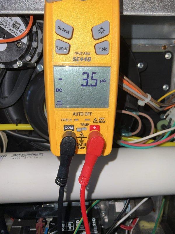 Completed preventative maintenance inspection on air handler unit as part of club heat agreement. Performed electrical diagnostics using digital multimeter, verifying microamp draw on system components and inspecting blower motor assembly and heat exchanger fins for proper operation and cleanliness.