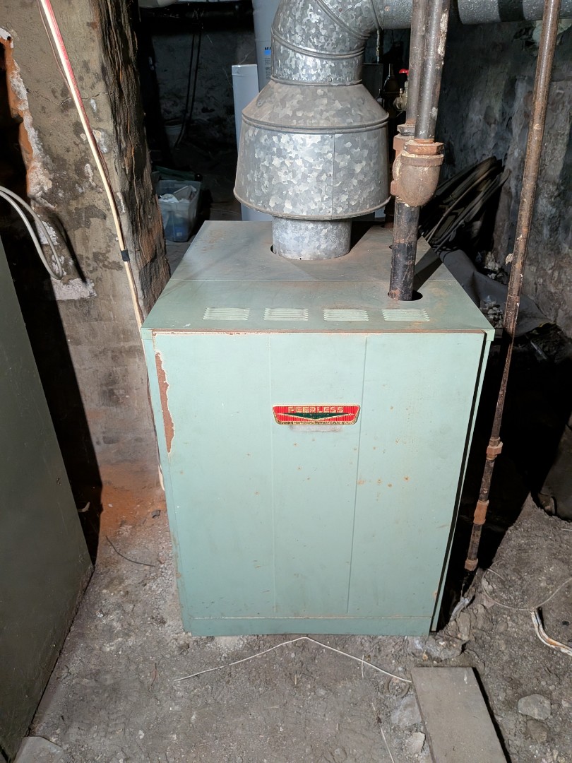 Routine gas fired hot water boiler service.