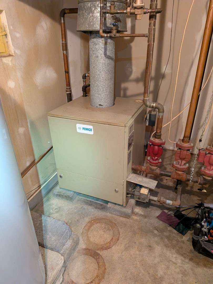 Routine service for hot water boiler and gas fired hot water heater.