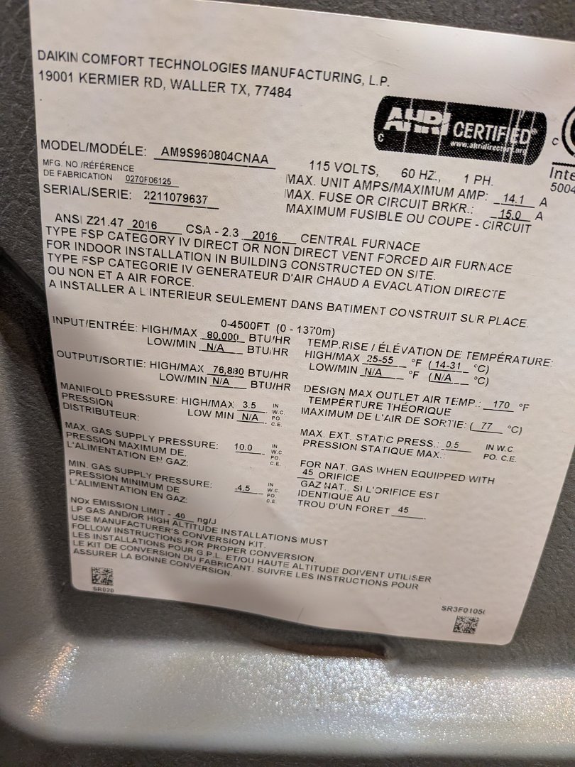 Routine service on gas fired furnace.