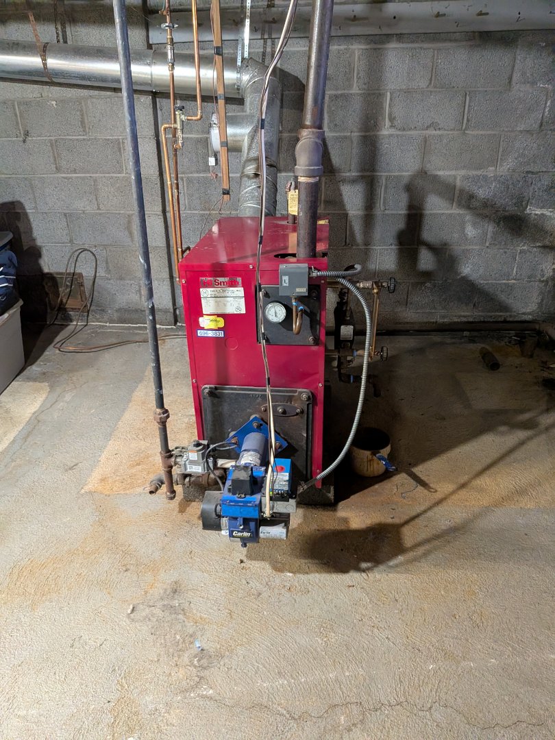 Routine gas fired steam boiler service. 