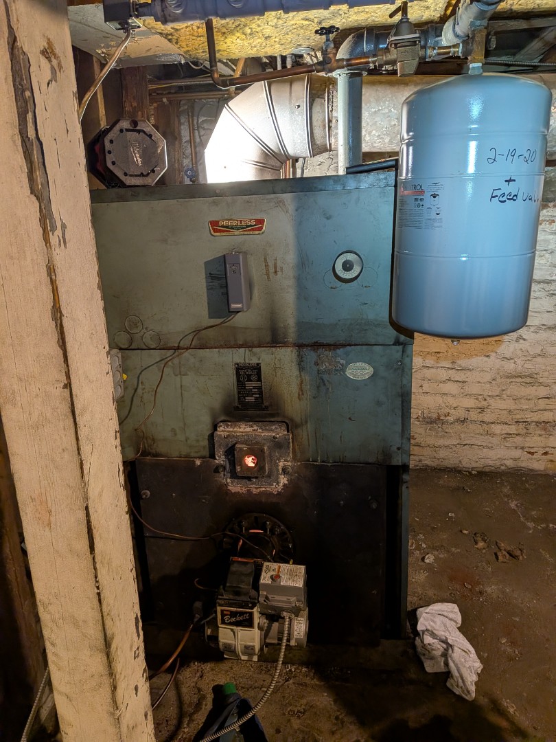 Heating service- Maintenance on Peerless oil boiler.