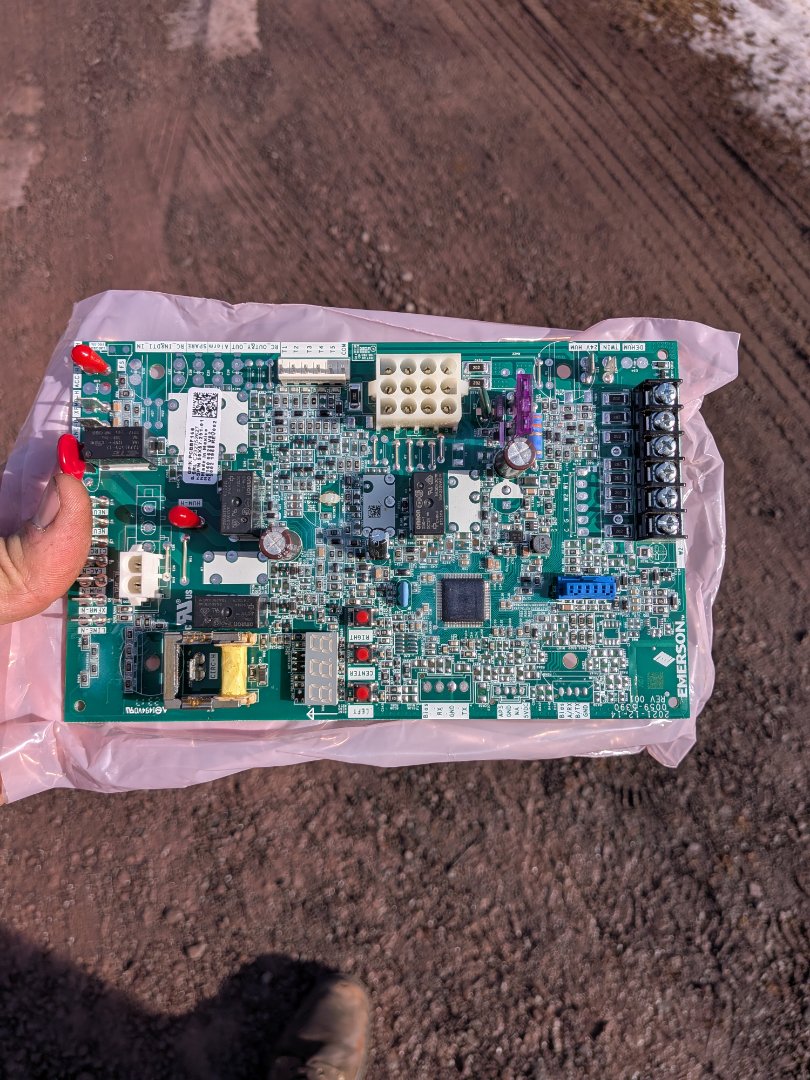 Heating service- Control board replacement for gas Amana furnace.