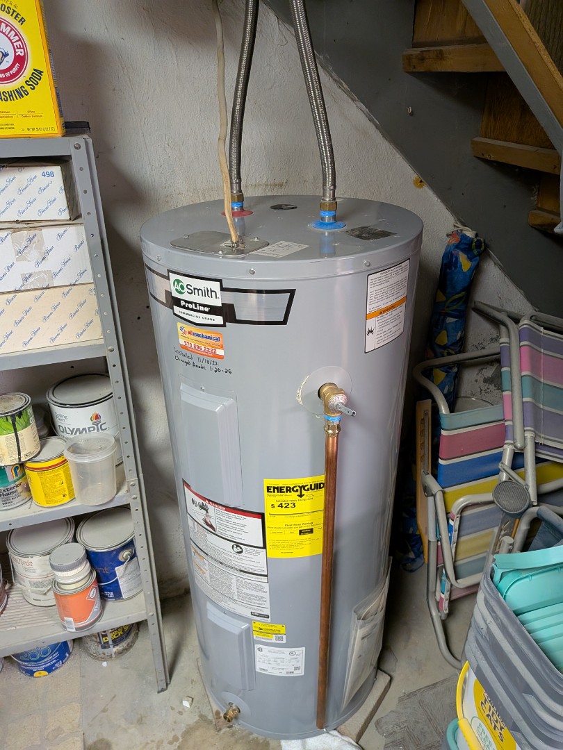 Heating service- AO Smith electric water heater maintenance.