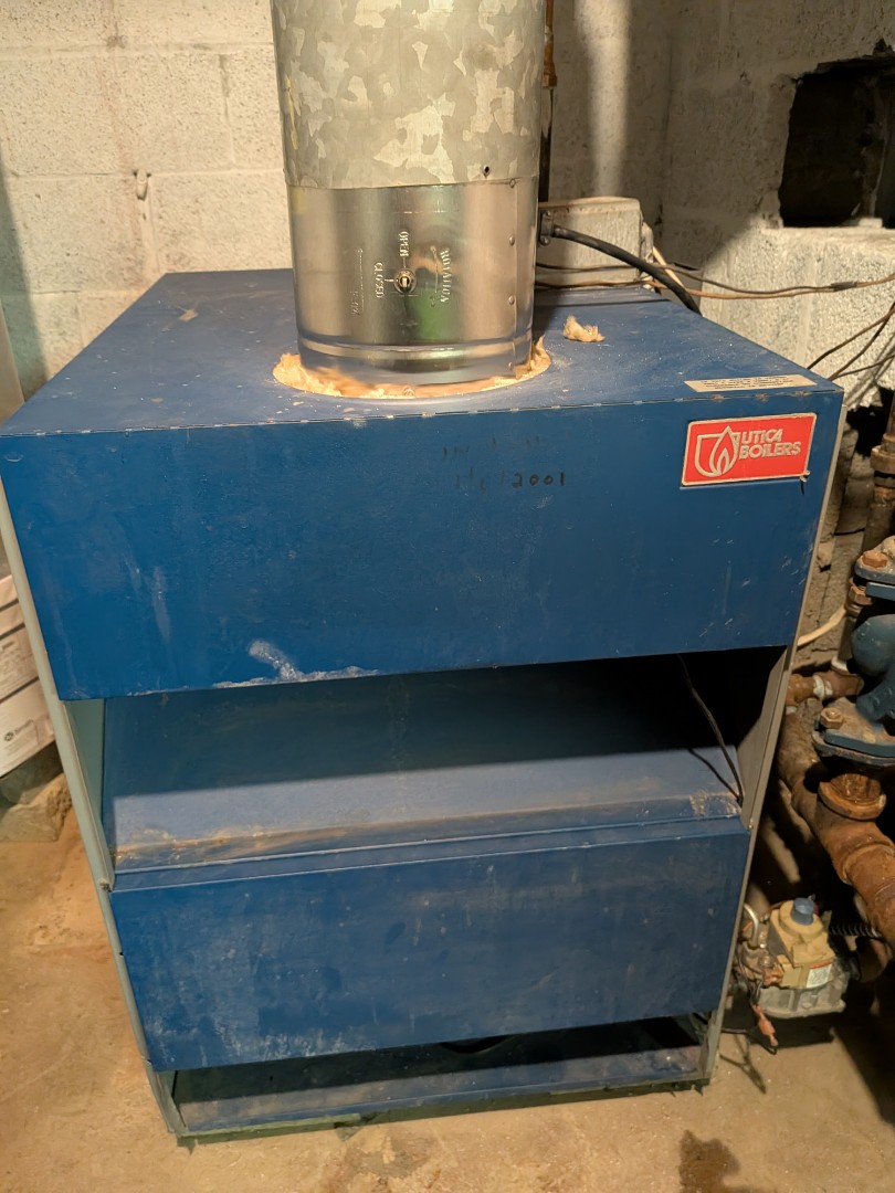 Heating service- Routine maintenance on Utica gas boiler.