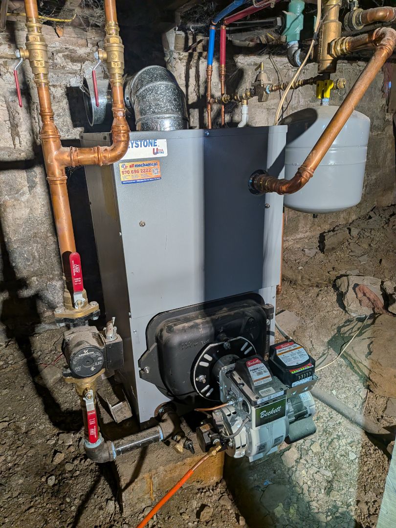 Heating service- Routine maintenance on Pennco oil boiler.