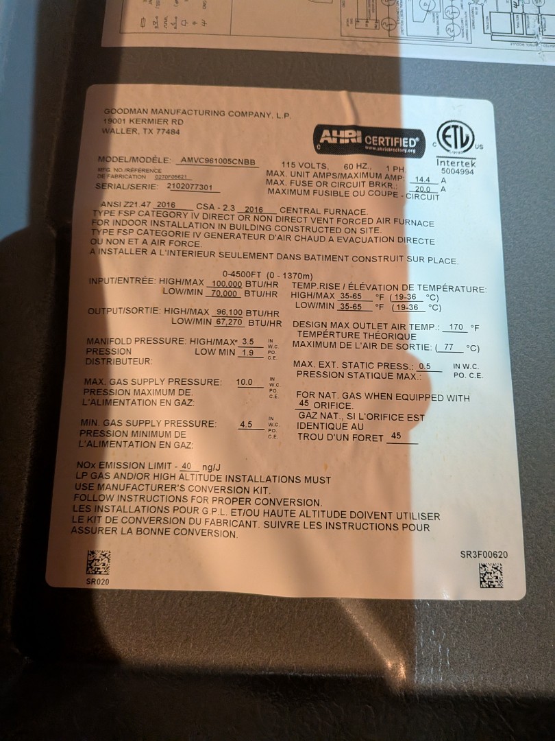 heating and ac service- navien Water heater maintenance and Amana forced air system maintenance, heating and ac.