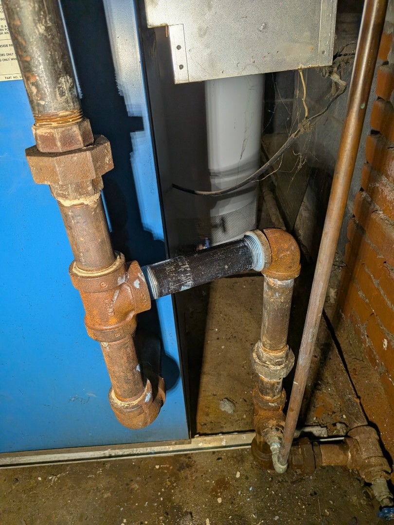 Heating service- Utica boiler piping repair.