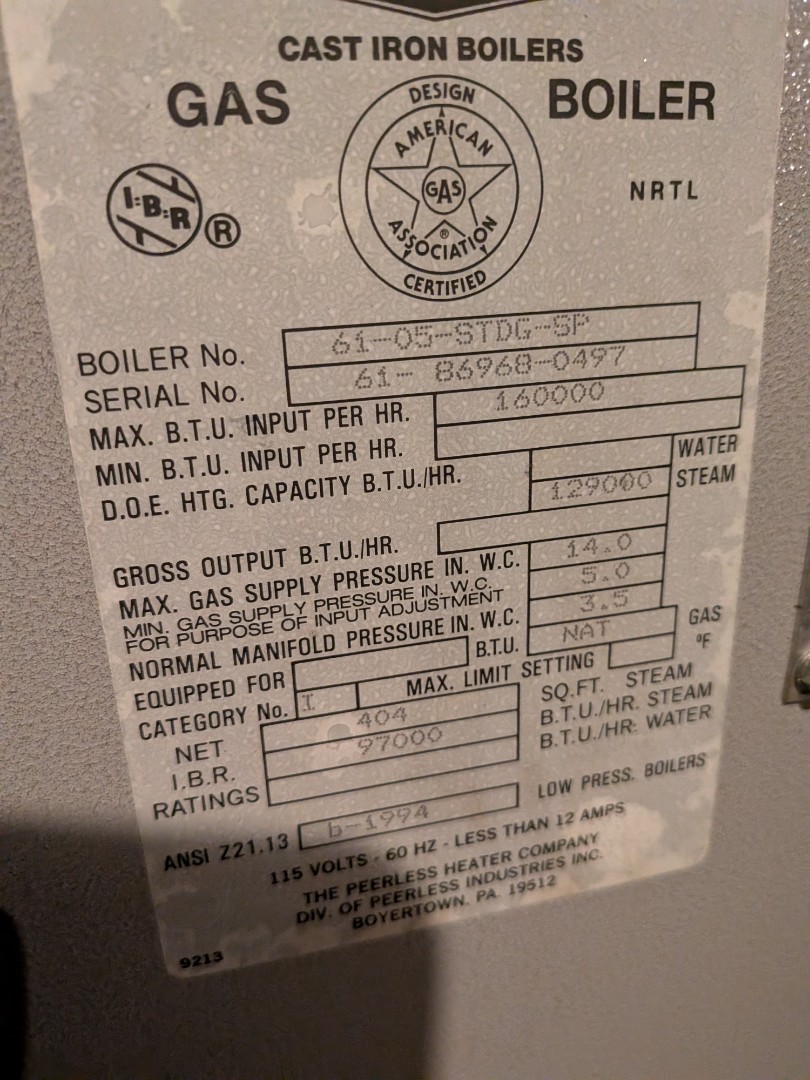 heating service- gas valve replacement on Peerless boiler.