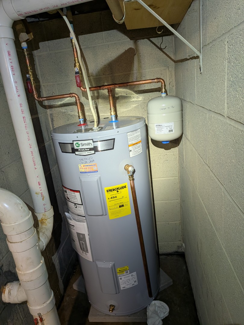 Water heater replacement with AO Smith water heater. 