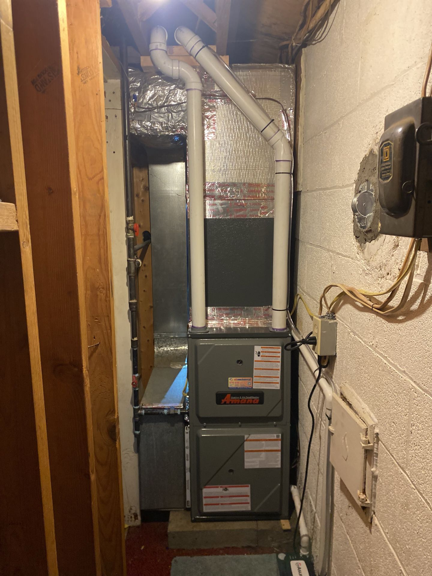 Amana gas fired forced hot air and A/C coil replacement 