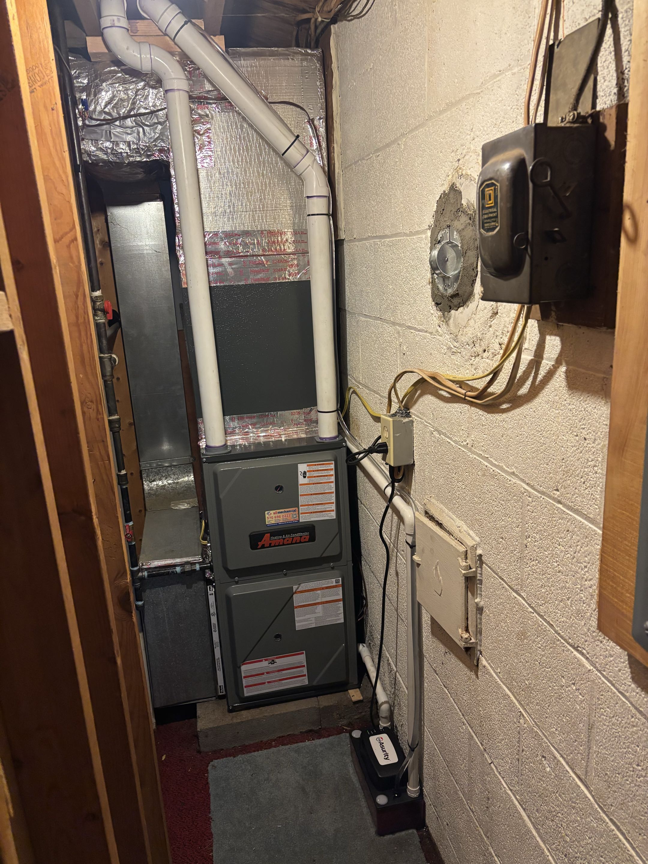 Amana heating & air conditioning furnace and ac install
